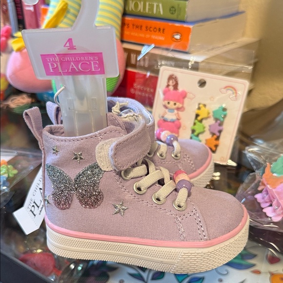The Children's Place Other - The Children's Place Lavender Glitter Butterfly Sneakers